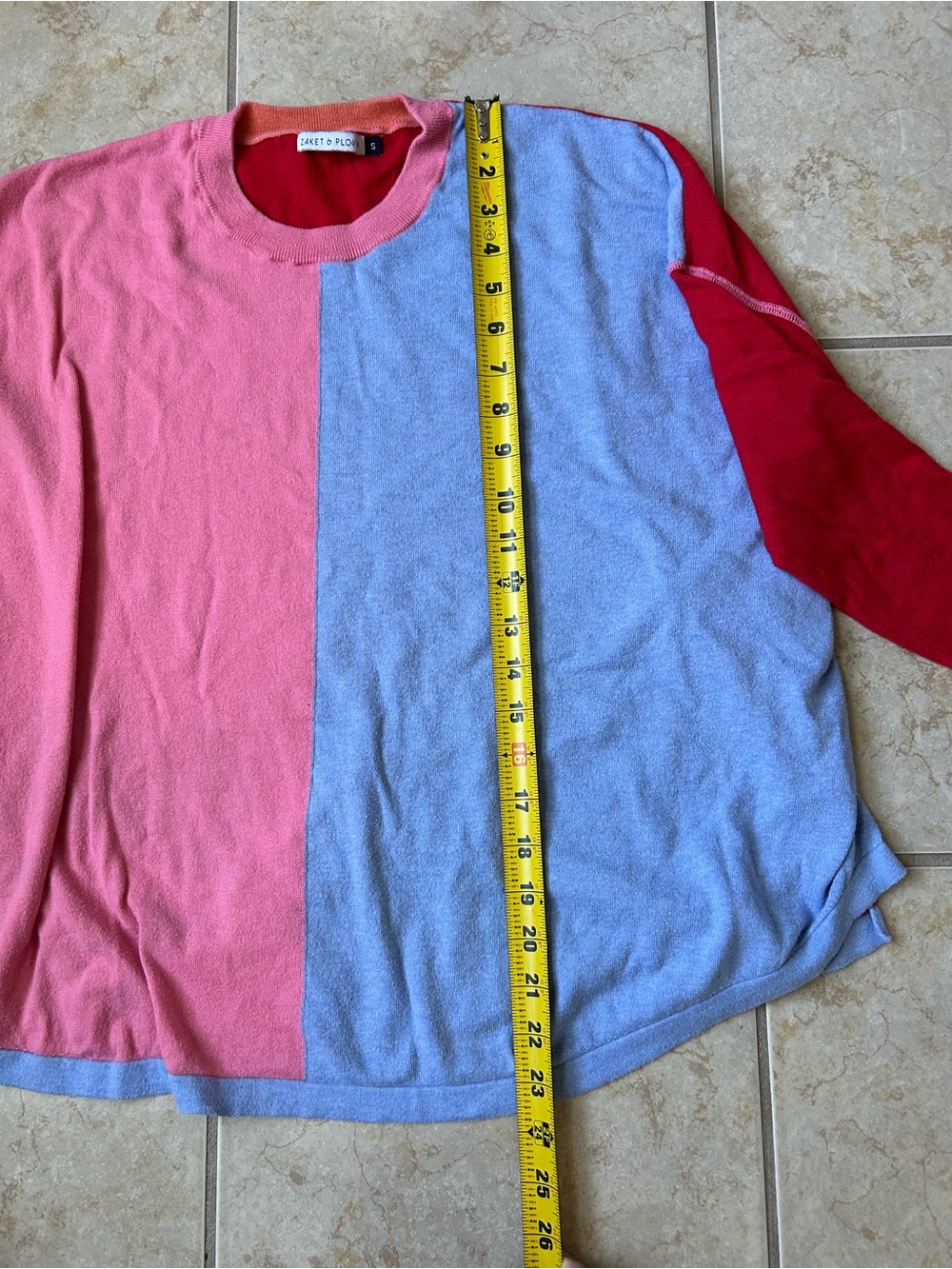 Zaket & Plover Women’s SMALL Long Sleeve Sweater Colorblock Pink, Purple, Red - Picture 7 of 7
